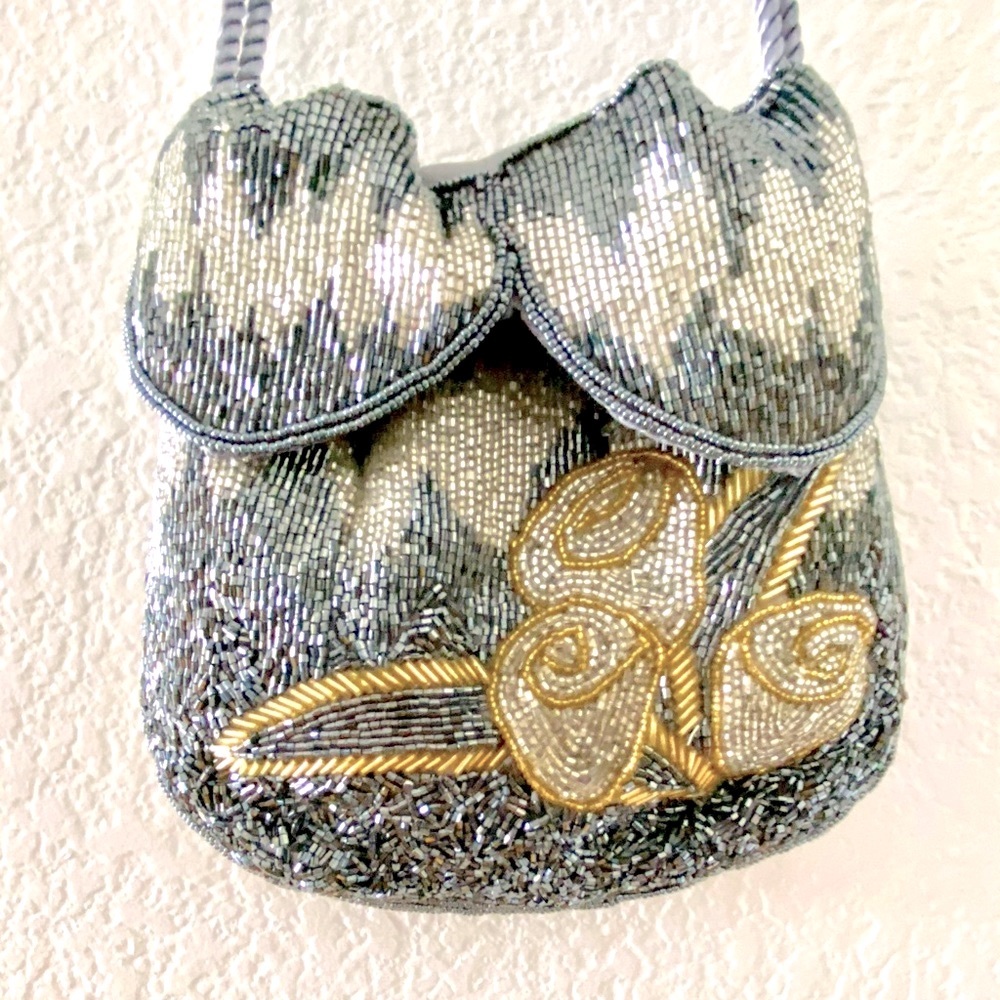 Vintage Beaded Wedding Beaded Crossbody Bag